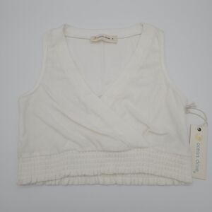 Ocean Drive White V-Neck Top